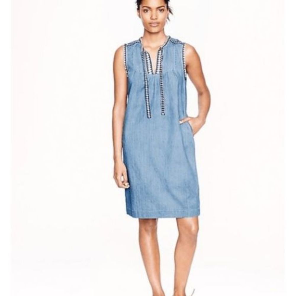 J. Crew Blue Chambray Denim Dress - Picture 5 of 5